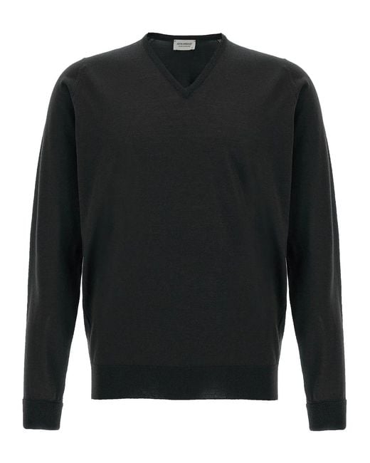 John Smedley Black 'Bobby' Pullover for men
