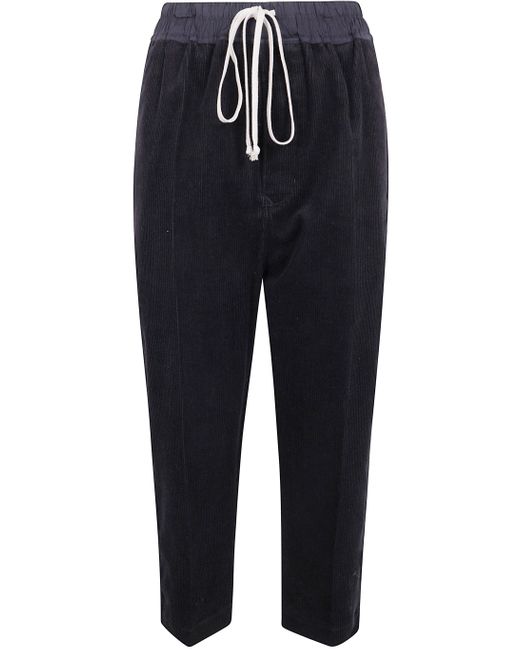 Rick Owens Blue "Drawstring Astaires" Cropped Trousers