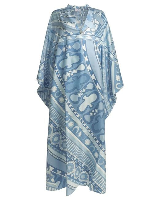Emilio Pucci Blue "Soleil" Caftan Dress