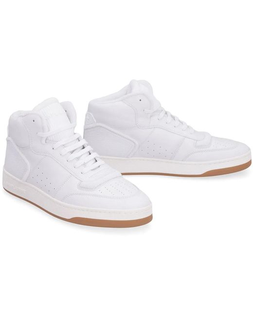 Saint Laurent White Sl/80 Mid-Top Sneakers for men