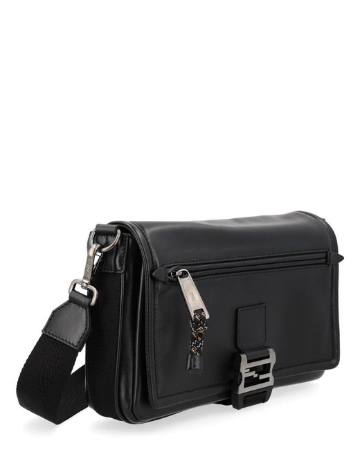 Fendi Black Borsa "Flux Messenger" for men