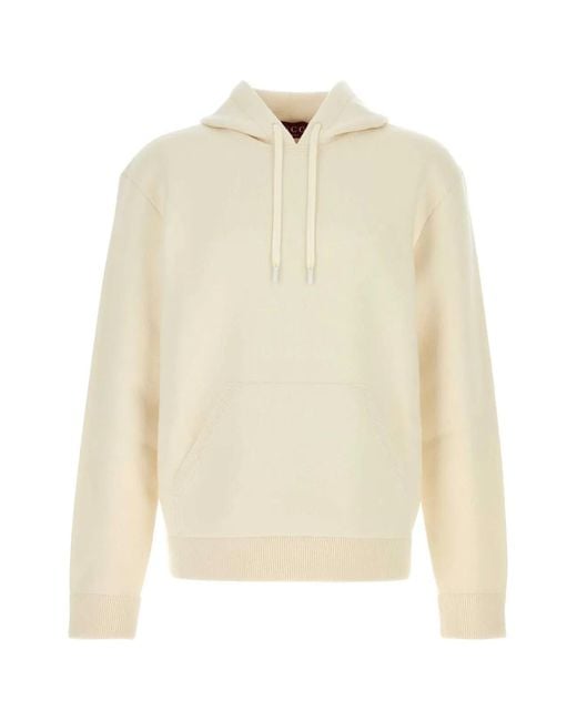 Gucci Natural Ivory Stretch Wool Blend Sweatshirt for men