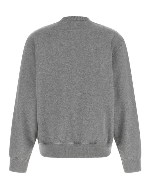 MM6 by Maison Margiela Gray Logo Print Sweatshirt