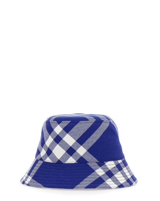 Burberry Blue Bucket Check Hat