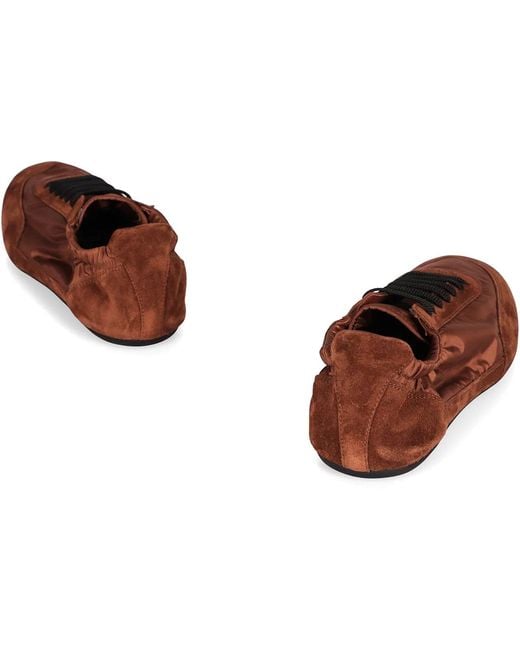Prada Brown Collapse Low-Top Sneakers for men