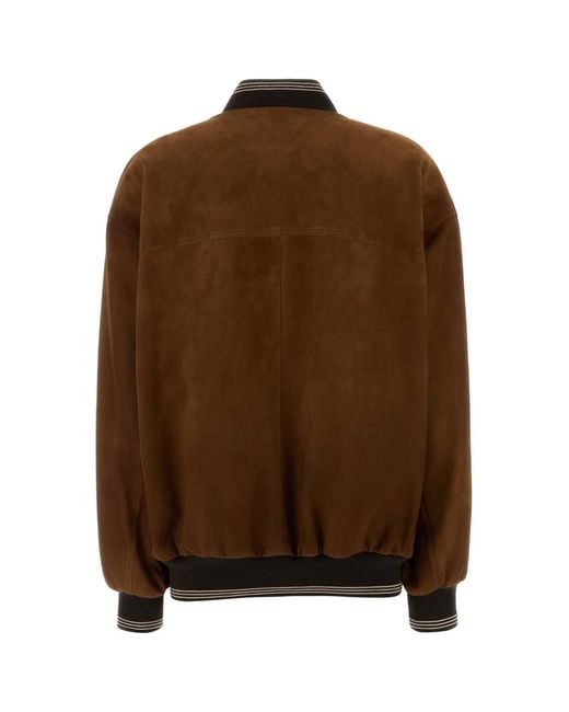 Miu Miu Brown Brow Suede Bomber Jacket