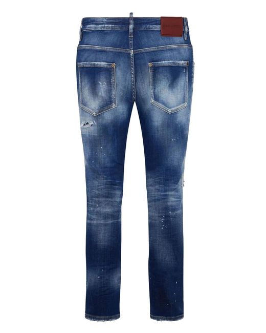 DSquared² Blue Cotton Elastane Pants for men