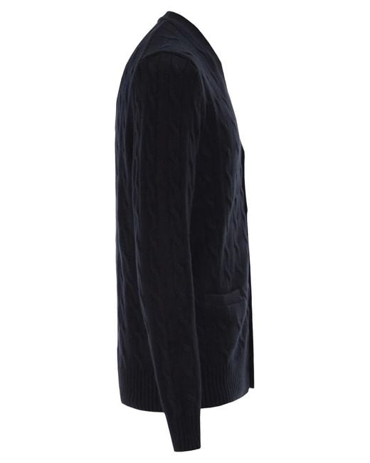 Polo Ralph Lauren Blue Cotton Cable Knit Cardigan for men