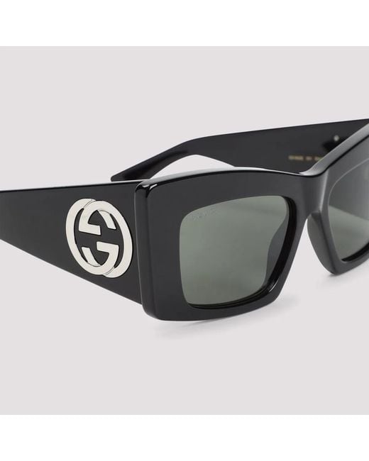 Gucci Black Square Acetate Sunglasses