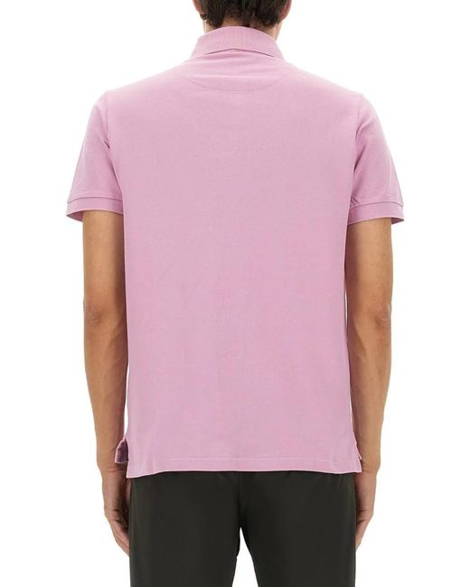 Etro Pink Cotton Polo Shirt With Pegasus for men