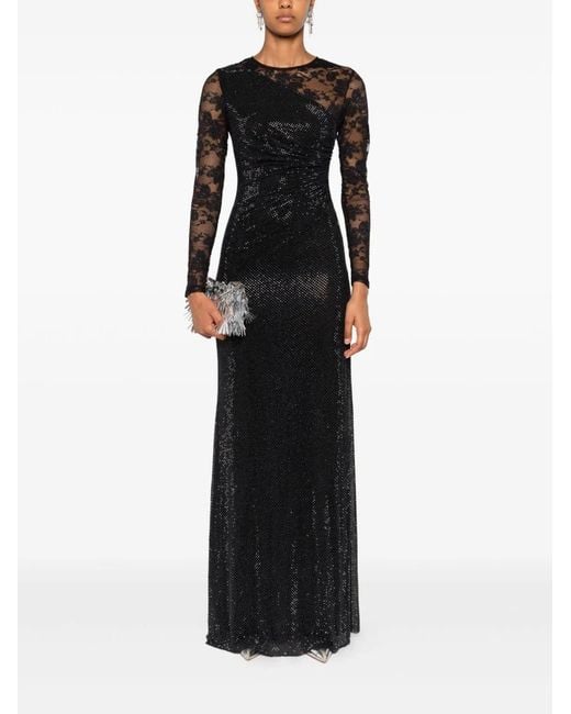 Self-Portrait Black Sheer Lace Asymmetric