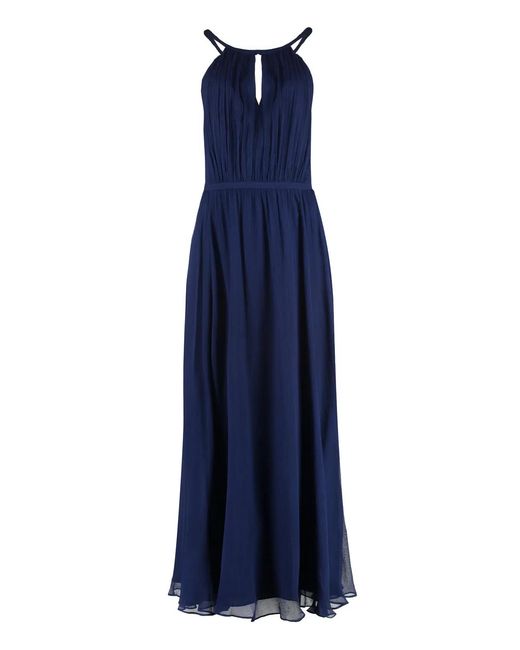 Polo Ralph Lauren Blue Midi Viscose Dress