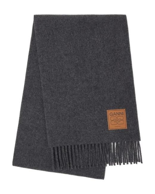 Ganni Gray Sciarpa