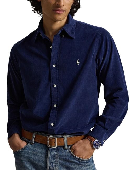 Polo Ralph Lauren Blue Corduroy Button-Down Shirt for men