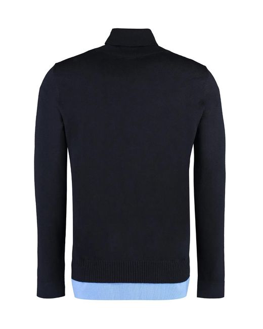 Off-White c/o Virgil Abloh Blue Wool Turtleneck Sweater for men