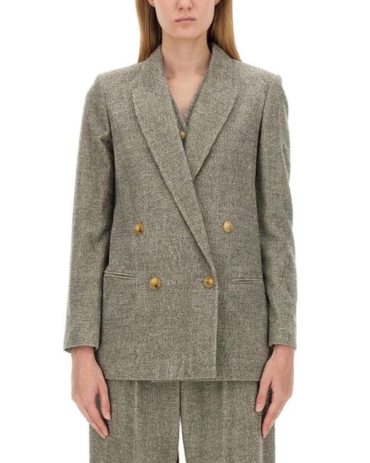 Alysi Gray Double-Breasted Jacket
