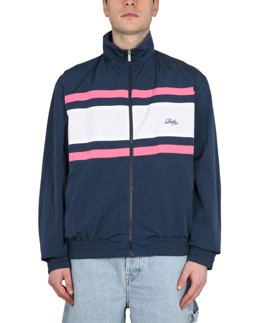 Drole de Monsieur Blue Jacket With Logo Embroidery for men