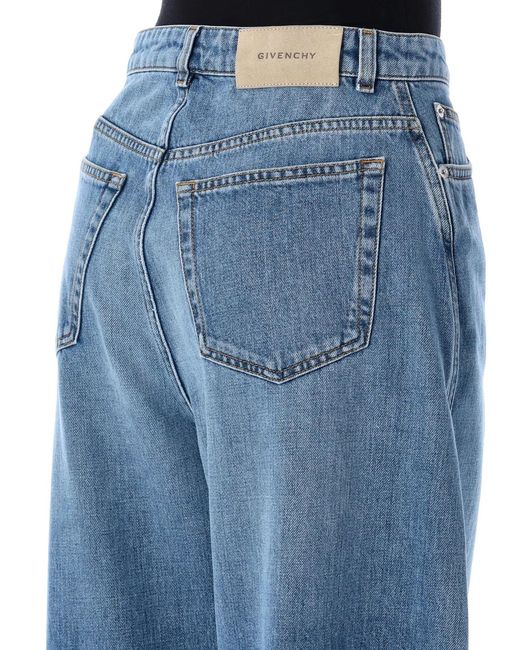 Givenchy Blue Cocoon Logo-Patch Jeans