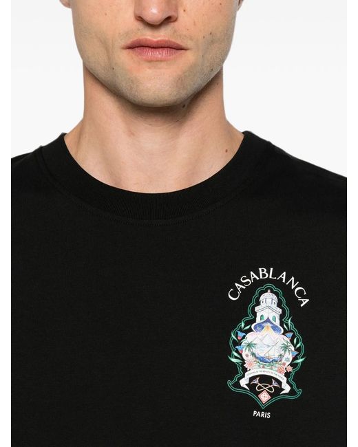 Casablanca Black Logo-Print T-Shirt for men