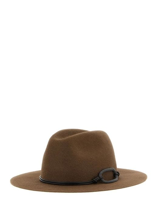 Brunello Cucinelli Brown 'Monile' Hat