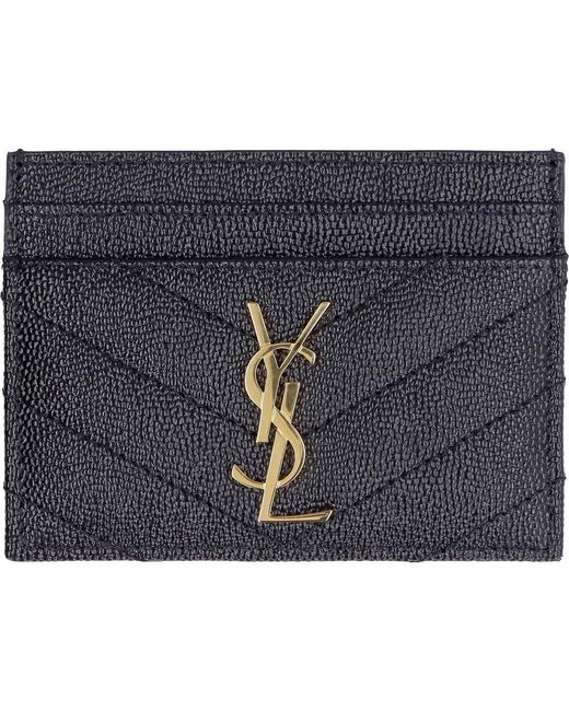 Saint Laurent Gray Cassandre Matelassu00C9 Card Case