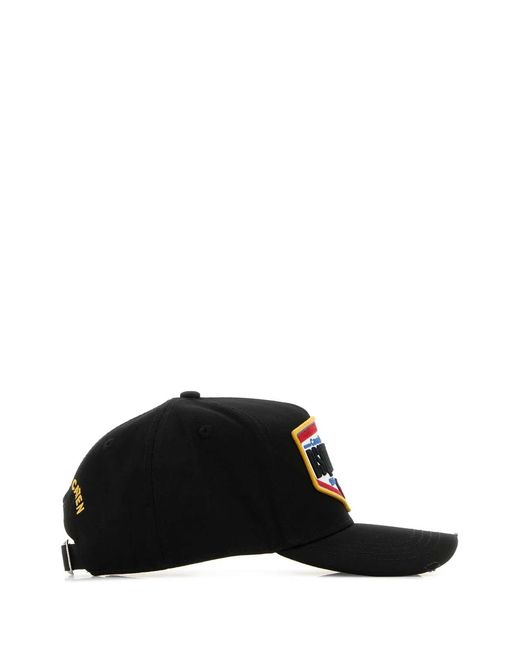DSquared² Black 2 Logo Baseball for men