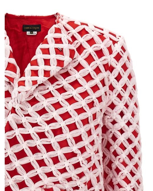 Comme des Garçons Red Tulle Weave Blazer
