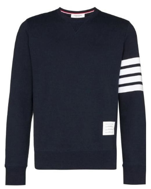Thom Browne Blue Cotton Crewneck Sweatshirt for men