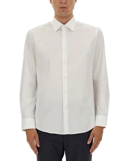 Boss White Poplin Shirt for men