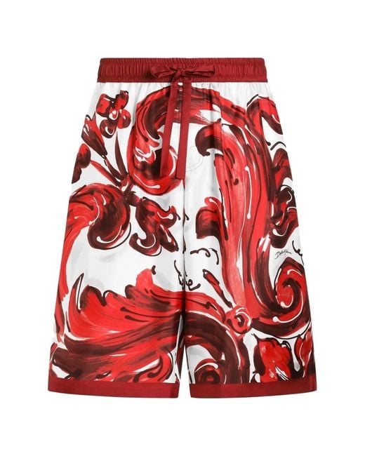 Dolce & Gabbana Red Dolce & Gabbana Cotton Trousers for men