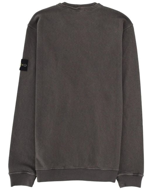 Stone Island Gray Felpa Con Patch Logo for men