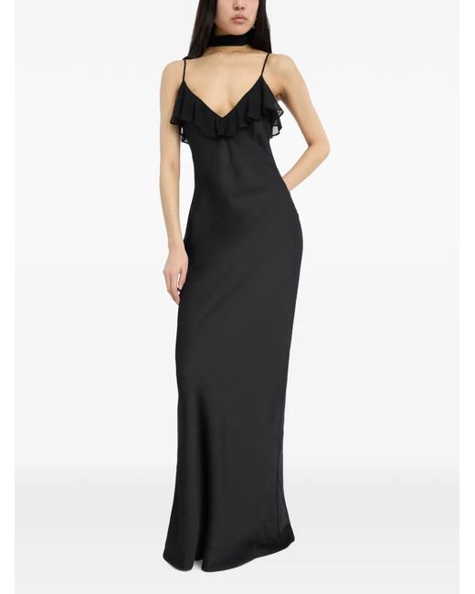 ROTATE BIRGER CHRISTENSEN Black V-Neck Slip Dress
