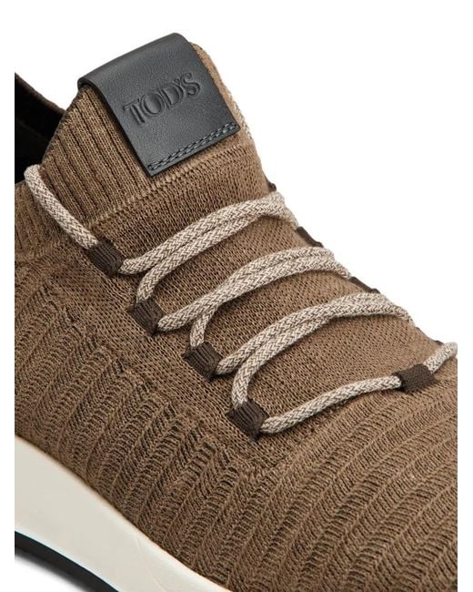 Tod's Brown Leather Lace Up Rubber Shoes for men