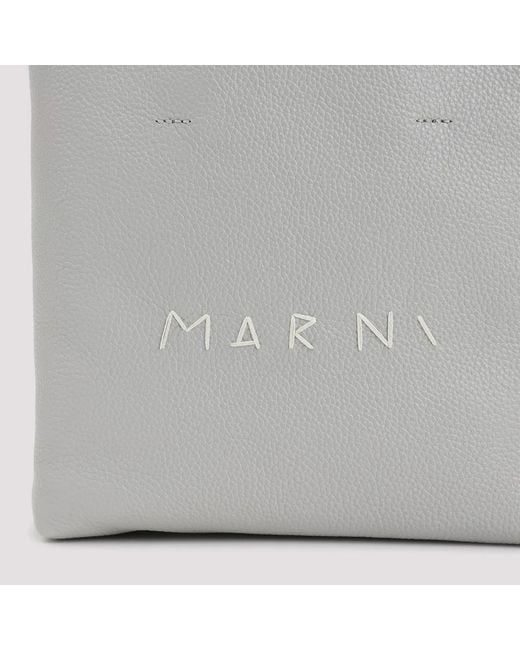 Marni Gray And China Soft Grained Calf Leather Mini Handbag