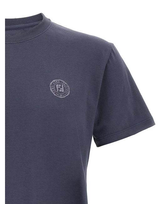 Fendi Blue 'Postcards' T-Shirt for men