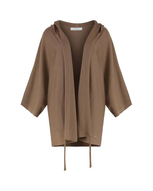 Max Mara Brown Aster Virgin Wool Cardigan