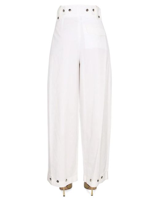 Bottega Veneta White Wide Leg Pants