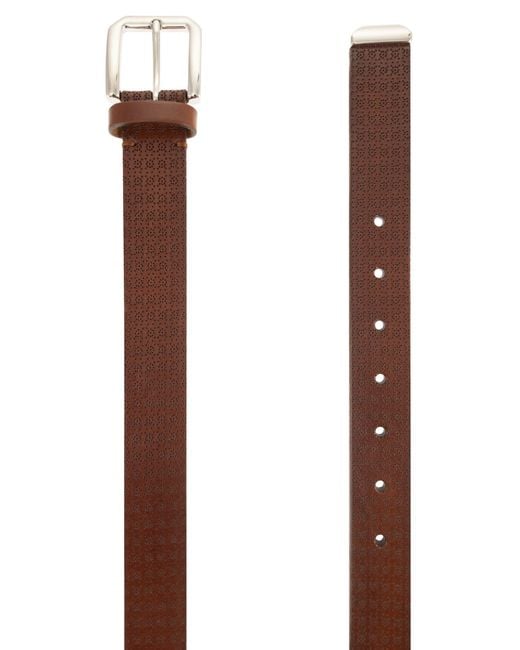 Brunello Cucinelli Brown Micro-Perforated Leather Belt for men