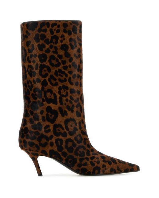AMINA MUADDI Brown Printed Calf Hair Fiona Boots