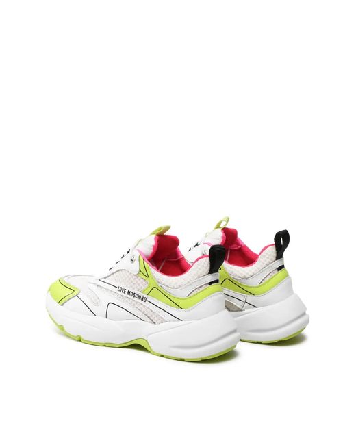 Love Moschino Green Sporty Mix Sneakers