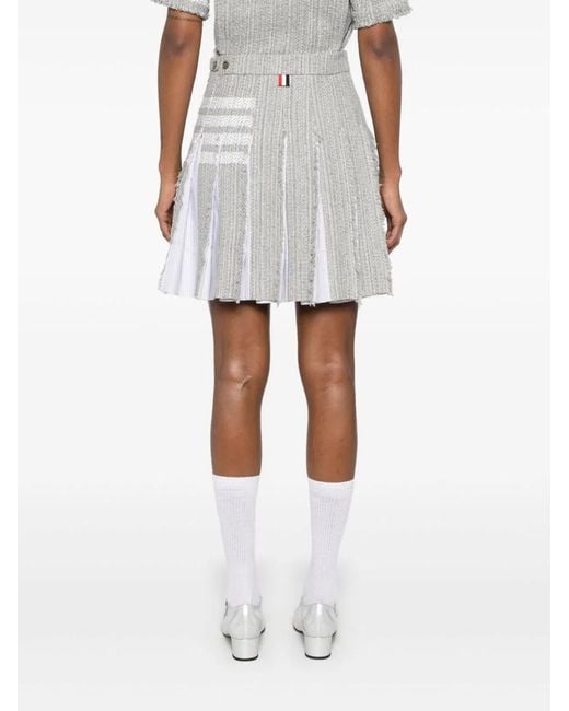 Thom Browne White 4Bar Cotton Blend Skirt