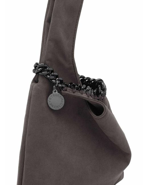 Stella McCartney Black Dark Taupe Falabella Wristlet Bag
