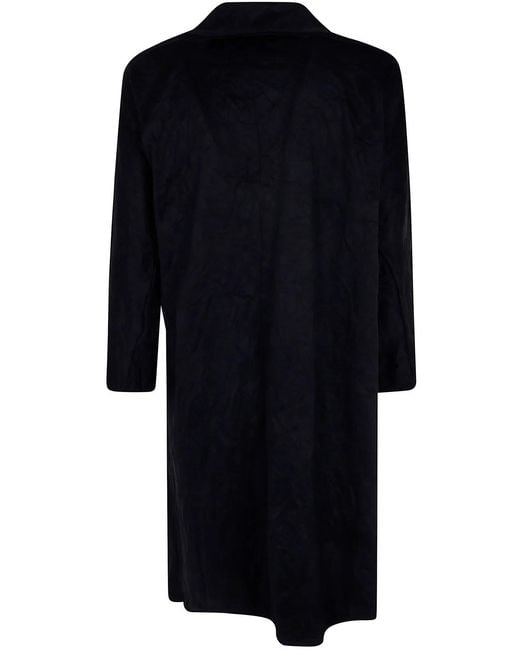Maria Calderara Black Cape-Style Dusterfaux Suede Coat