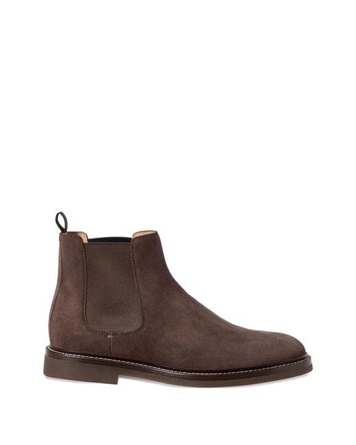 Brunello Cucinelli Brown Suede Chelsea Boots for men