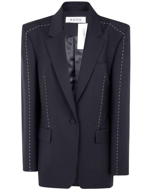 Rohe Blue Contrast Detail Blazer