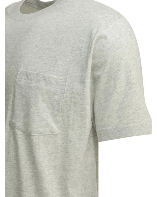 Beams Plus White Grandelle Cotton Crew-Neck T-Shirt for men