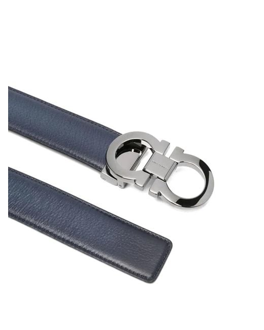 Ferragamo White Double Gancini Belt for men