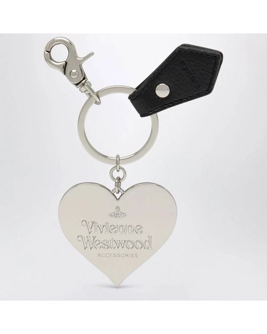 Vivienne Westwood Black Mirror Heart Orb Heart Keyring