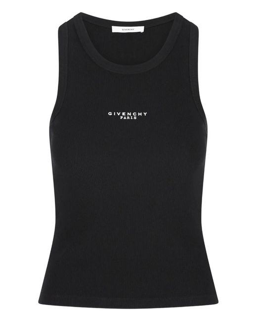 Givenchy Black Slim-Fit Cotton Tank Top With Paris Print