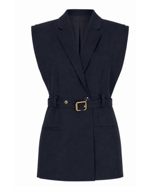 Pinko Blue Polyester Viscose Jacket